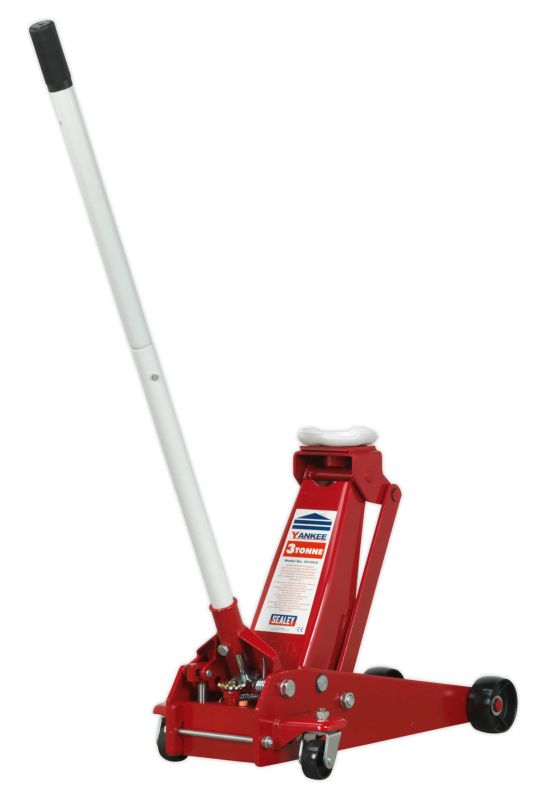 Sealey 3010CX Trolley Jack 3tonne Standard Chassis with Axle Stands (Pair) 3tonne Capacity per Stand