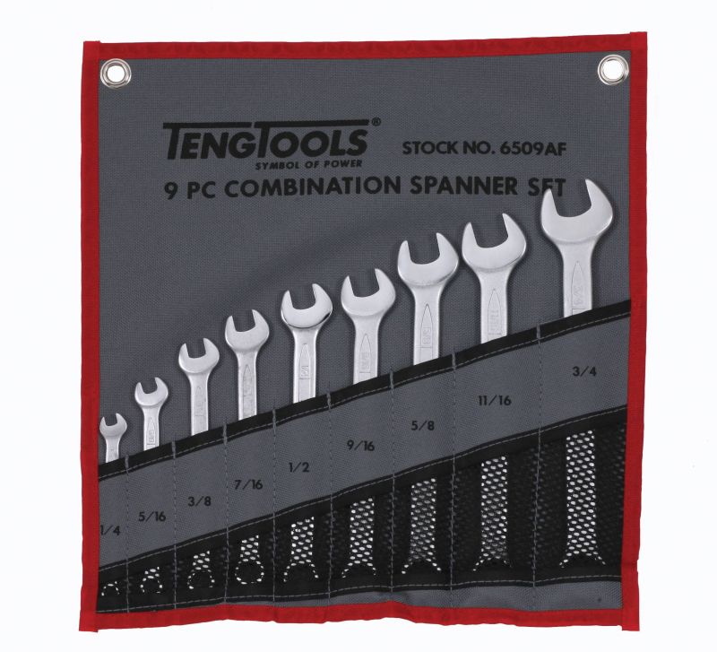 Teng Tools 6509AF 9 Piece AF Combination Spanner Set