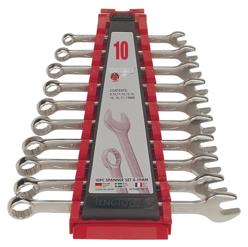 Teng Tools 6510A 10 Piece Metric Combination Spanner Set