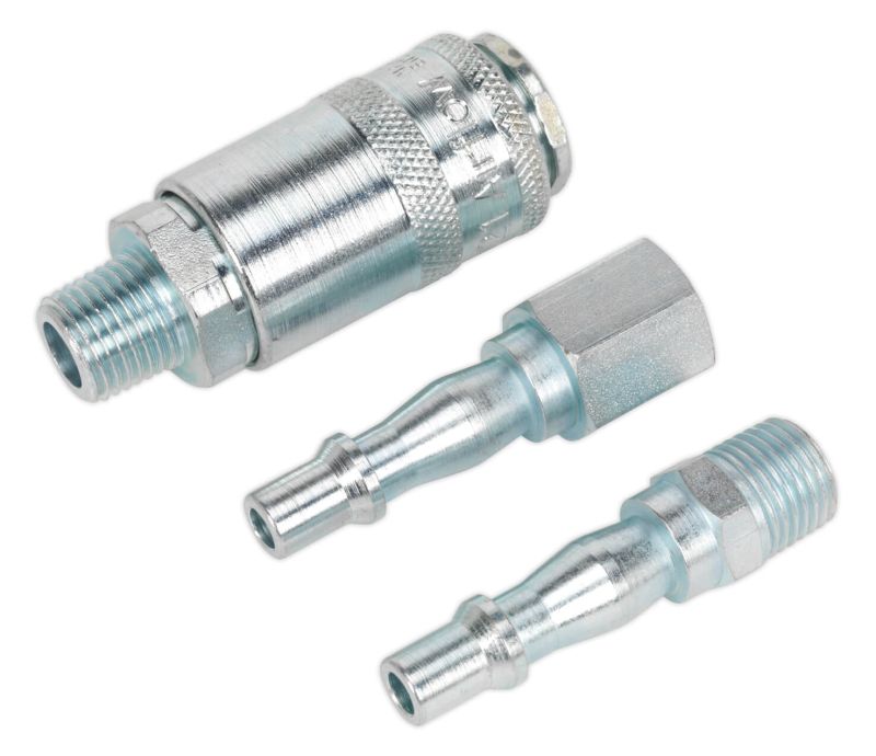Sealey AC60 Air Tool Coupling Kit 3pc 1/4