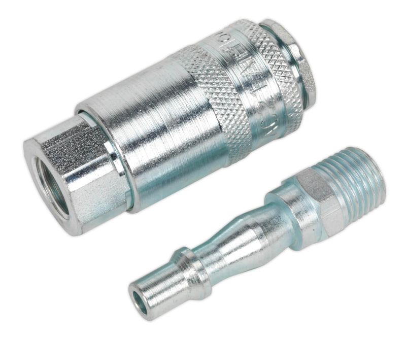 Sealey AC61 Air Tool Coupling Kit 2pc 1/4