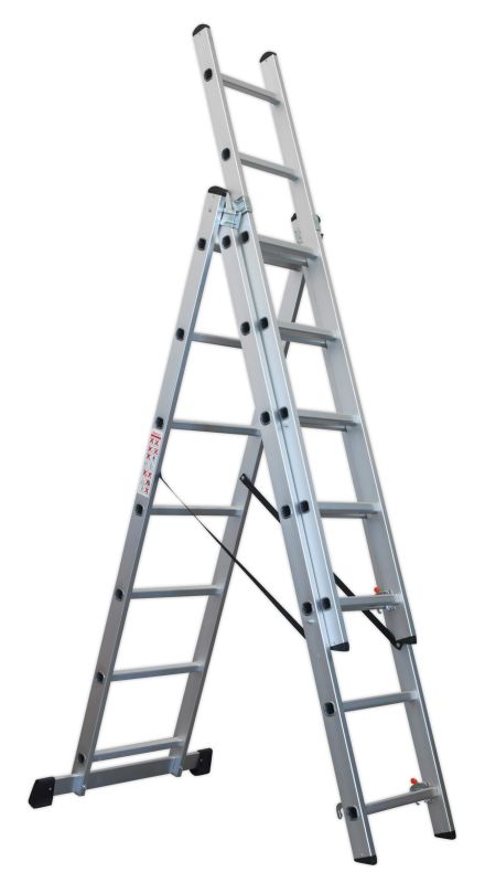 Sealey ACL307 Aluminium Extension Combination Ladder 3x7 EN 131