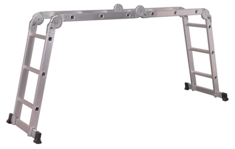 Sealey AFPL1 Aluminium Folding Platform Ladder 4 Way EN 131