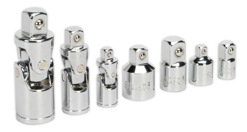 Sealey AK2737 Universal Joint & Socket Adaptor Set 7pc 1/4
