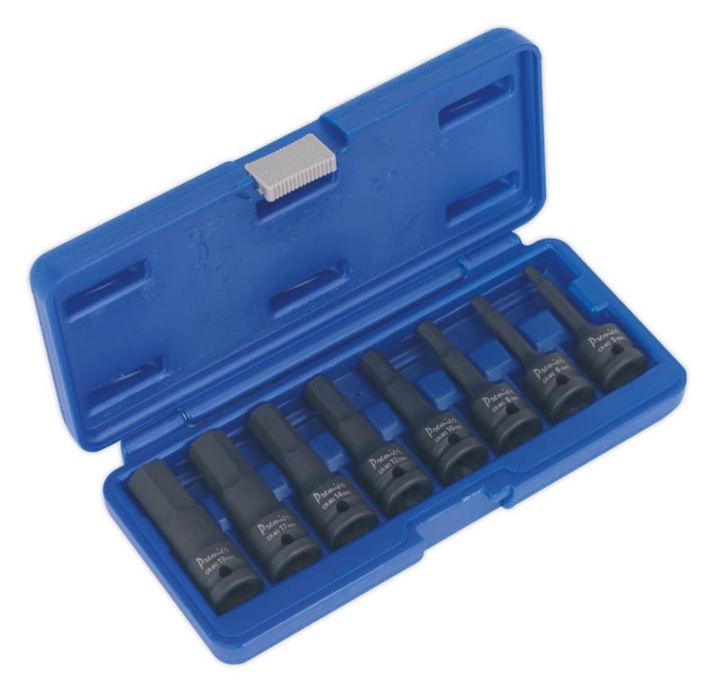 Sealey AK5601 Impact Hex Socket Bit Set 8pc 1/2