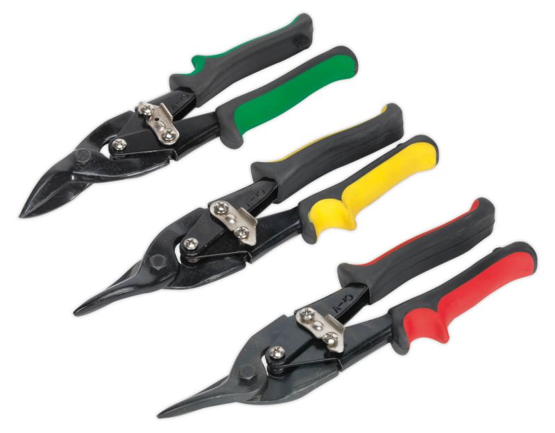 Sealey AK6907 Aviation Tin Snips Set 3pc