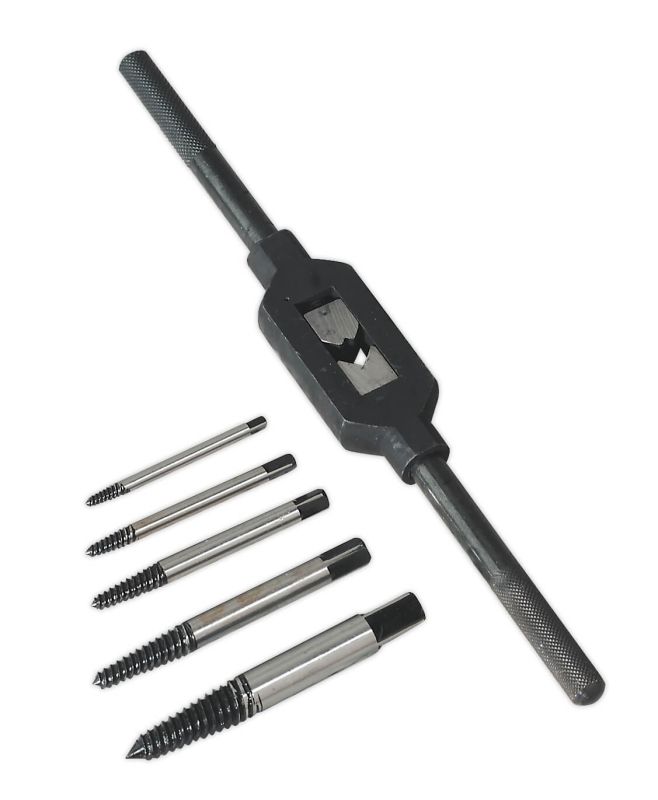 Sealey AK721 Screw Extractor Set with Wrench 6pc Helix Type