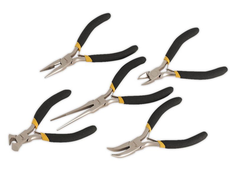 Sealey AK937 Mini Pliers Set 5pc Ni Fe Finish