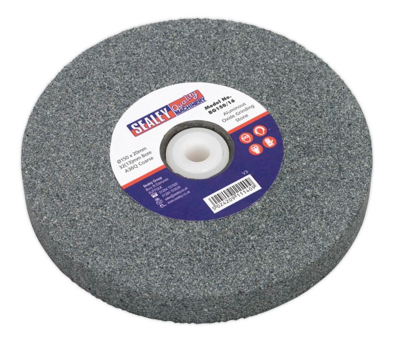 Sealey BG150/16 Grinding Stone ⌀150 x 20mm 32(13)mm Bore A36Q Coarse