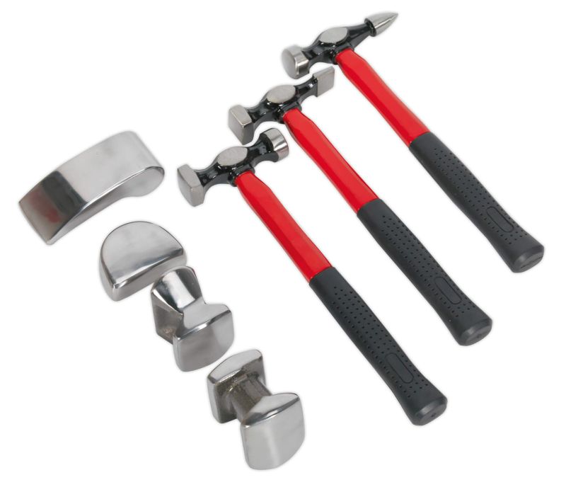 Sealey CB707 Panel Beating Set 7pc Drop Forged Fibreglass Shafts