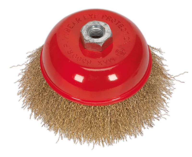 Sealey CBC125 Brassed Steel Cup Brush ⌀125mm M14 x 2mm