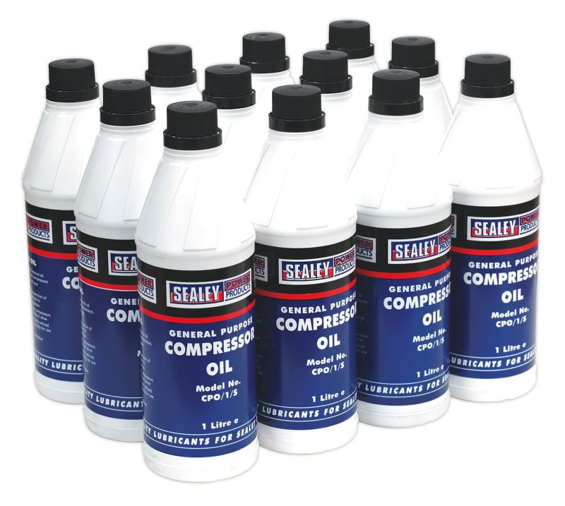 Sealey CPO/1 Compressor Oil 1ltr Pack of 12