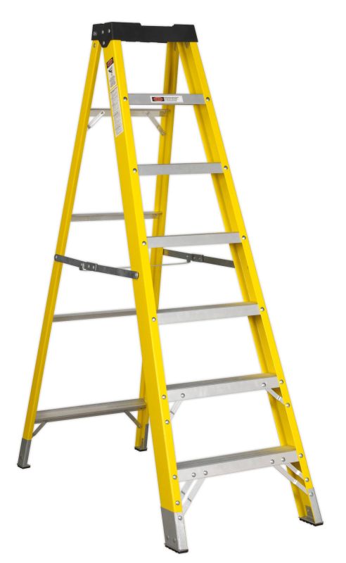 Sealey FSL7 Fibreglass Step Ladder 6 Tread EN 131