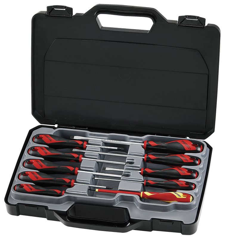 Teng Tools MD910N 10 Piece Flat Regular 1000 Volt Flat PH & PZ Type Screwdriver Set