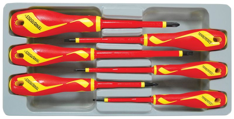 Teng Tools MDV906N 6 Piece 1000 Volt Insulated Screwdriver Set