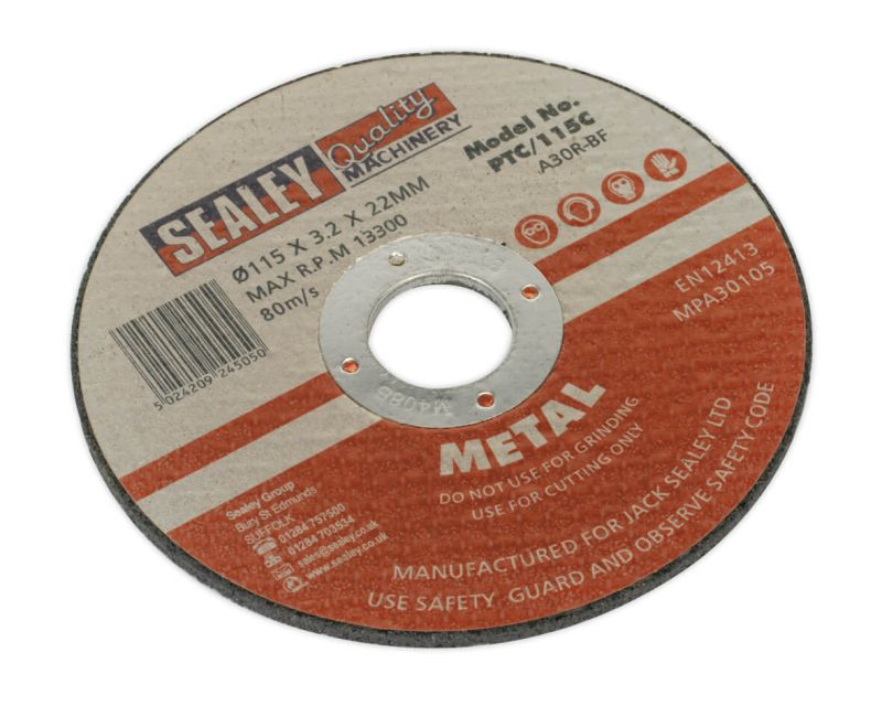Sealey PTC/115C Cutting Disc ⌀115 x 3mm 22mm Bore