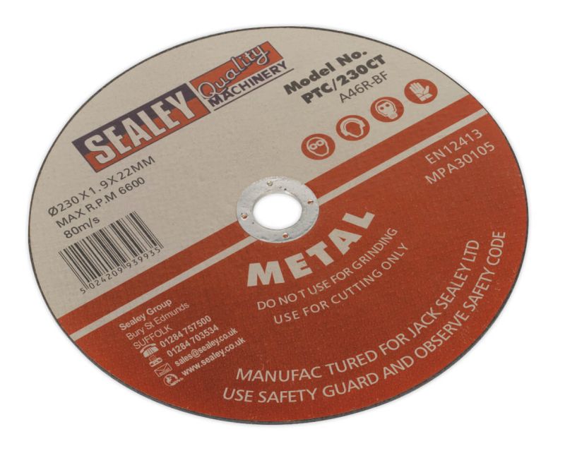 Sealey PTC/230CT Cutting Disc ⌀230 x 1.9mm 22mm Bore