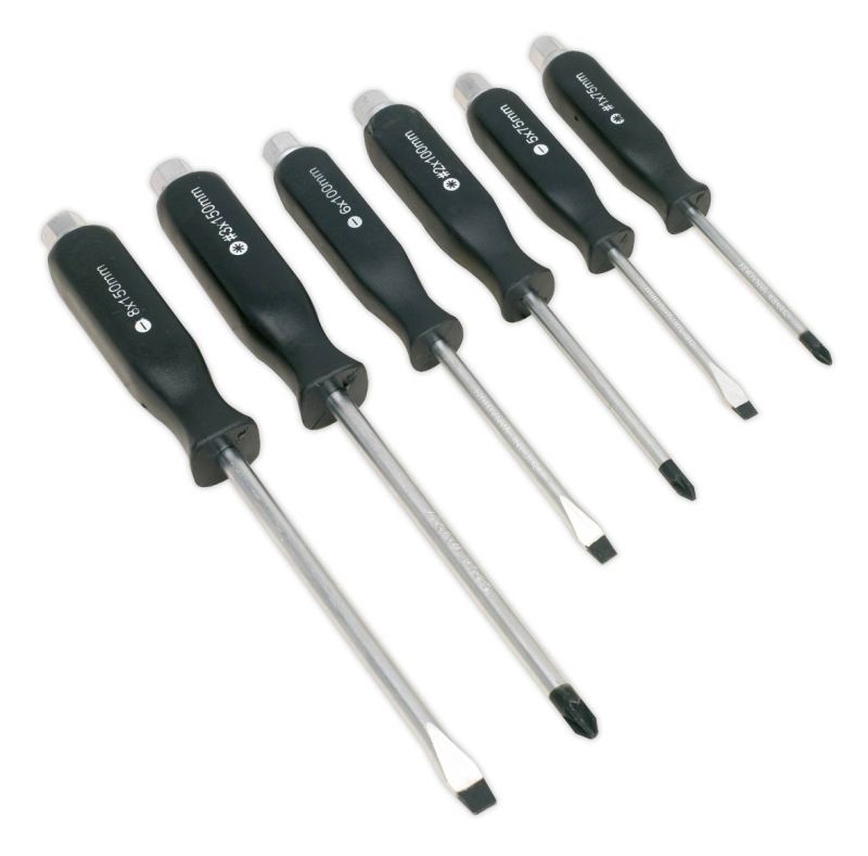 Siegen S0535 Screwdriver Set 6pc Hammer Thru
