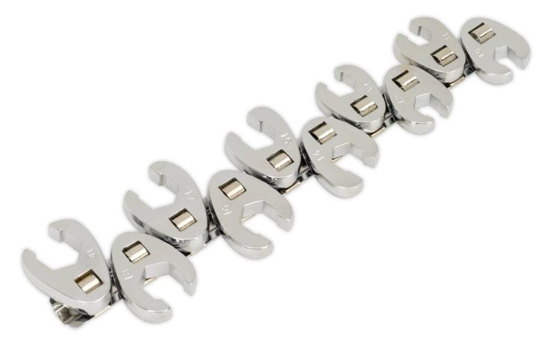 Siegen S0845 Crow's Foot Wrench Set 10pc Flare Nut 3/8