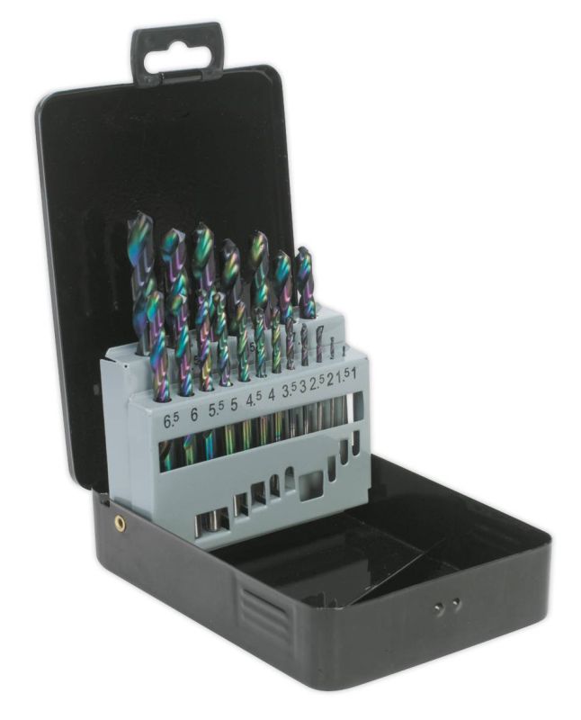Siegen S0868 HSS Drill Bit Set 19pc Edge Ground Metric DIN 338