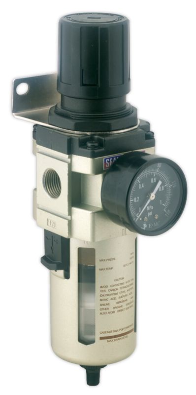 Sealey SA206FRAD Air Filter/Regulator Auto Drain Max Airflow 140cfm