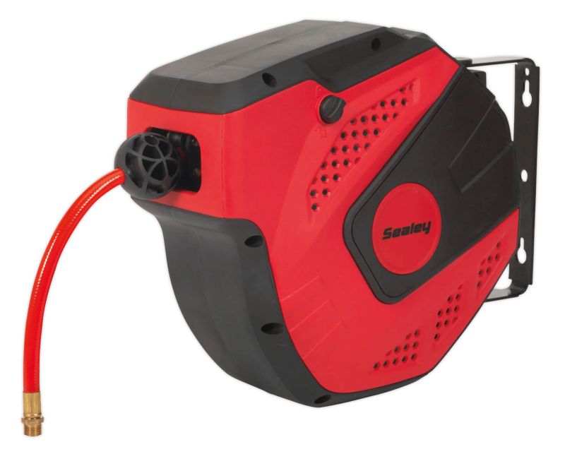 Sealey SA821 Auto Rewind Control Air Hose Reel 10mtr ⌀8mm ID   PU Hose