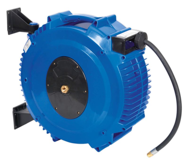 Sealey SA88 Retractable Air Hose Reel 20mtr ⌀10mm ID Rubber Hose