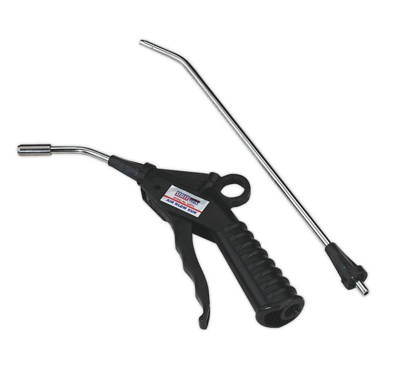Sealey SA914 Air Blow Gun with Safety Nozzle & 2 Extensions