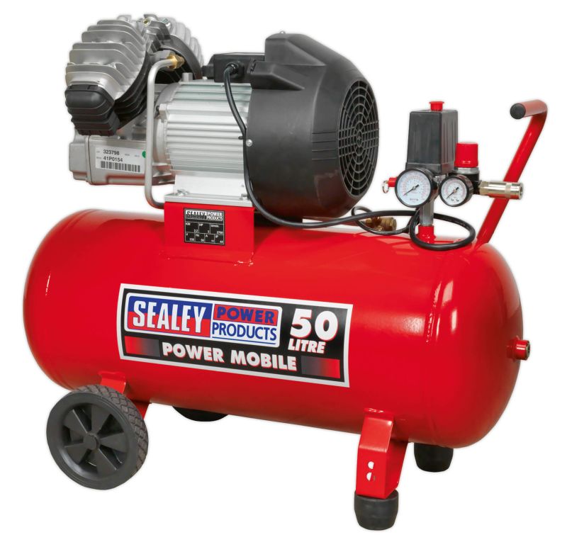 Sealey SAC05030 Compressor 50ltr V Twin Direct Drive 3hp
