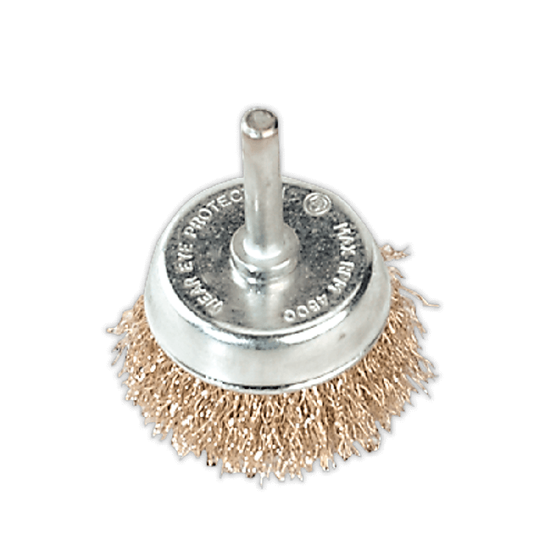 Sealey SCB50 Wire Cup Brush ⌀50mm with 6mm Shaft