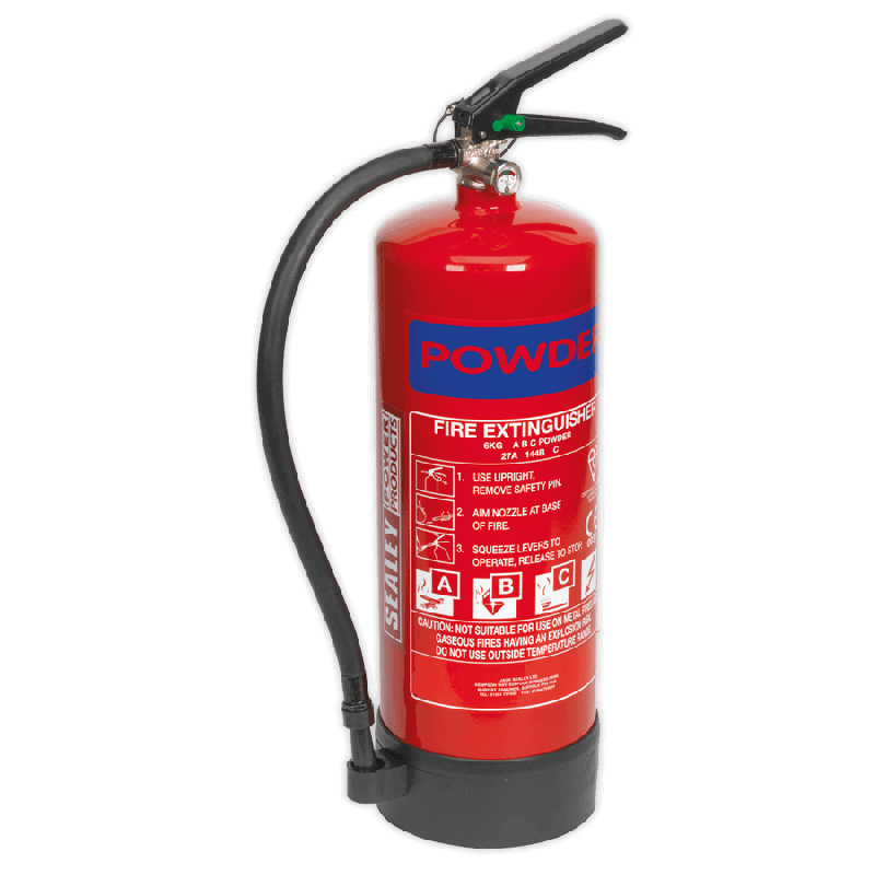 Sealey SDPE06 Fire Extinguisher 6kg Dry Powder