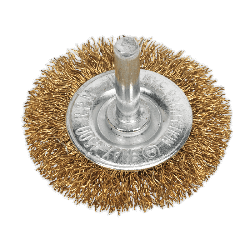 Sealey SFB50 Flat Wire Brush ⌀50mm with 6mm Shaft