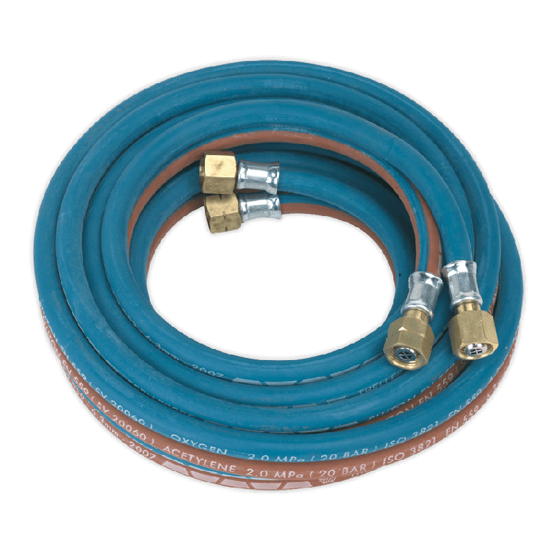 Sealey SGA5 Twin Rubber Hose Set Oxyacetylene 4.5mtr