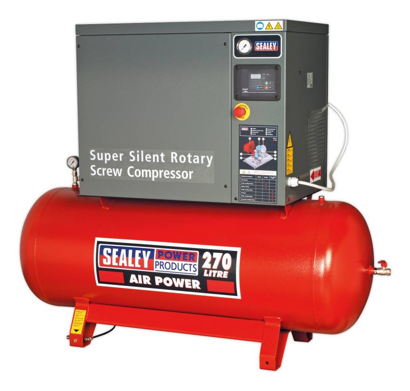 Sealey SSC12710 Screw Compressor 270ltr 10hp 3ph Low Noise