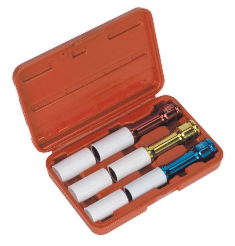 Sealey SX031D Alloy Wheel Long Reach Impact Socket Set 3pc 1/2