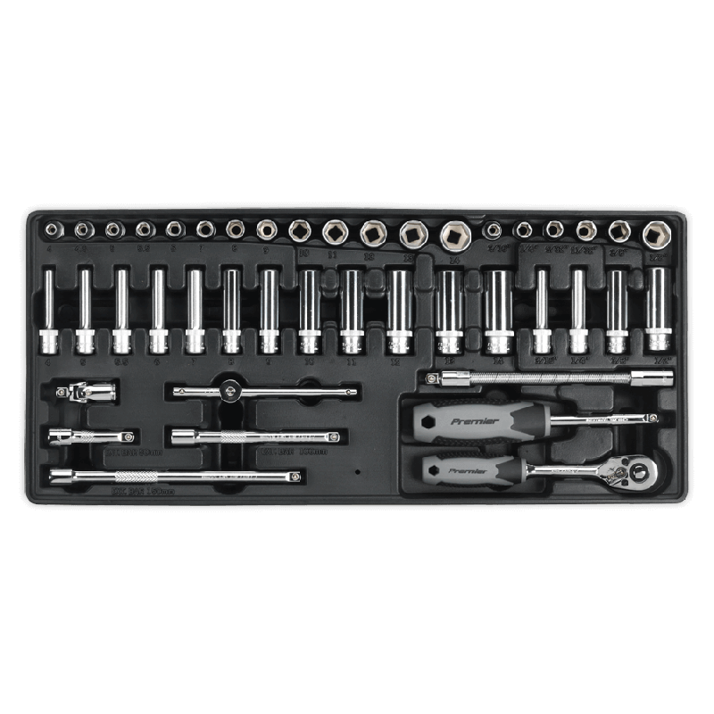 Sealey TBT33 Tool Tray with Socket Set 43pc 1/4