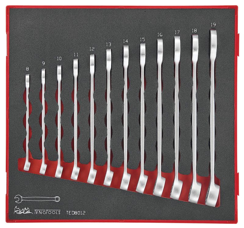 Teng Tools TED8012 12 Piece EVA Anti Slip Metric Combination Spanner Set