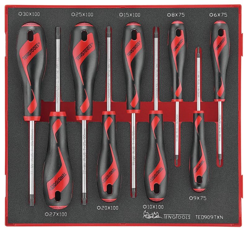 Teng Tools TED909TXN 9 Piece EVA TX Screwdriver Set