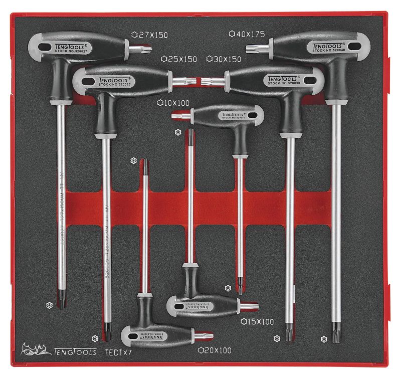 Teng Tools TEDTX7 7 Piece EVA T Handle TX Key Set