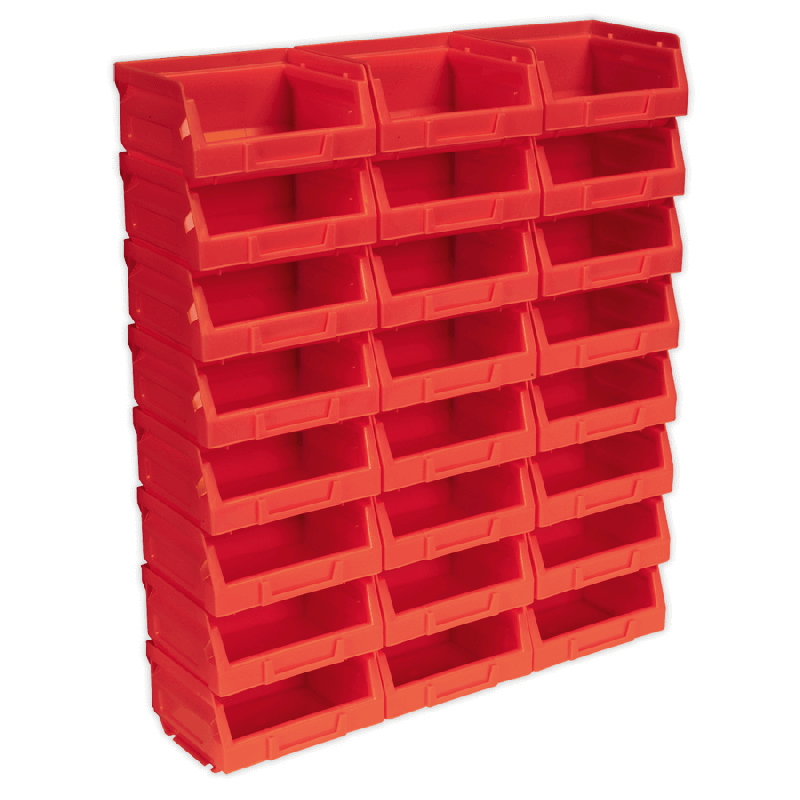Sealey TPS124R Plastic Storage Bin 105 x 85 x 55mm   Red Pack of 24