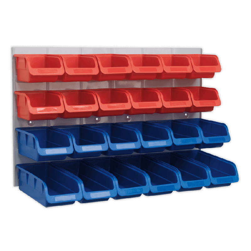 Sealey TPS132 Bin & Panel Combination 24 Bins   Red/Blue