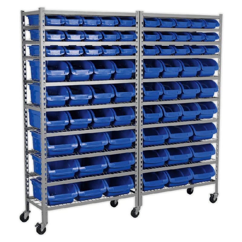 Sealey TPS72 Mobile Bin Storage System 72 Bins