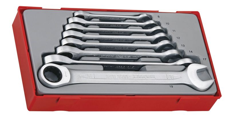 Teng Tools TT6508RS 8 Piece 12 Point 72 Teeth Ratcheting Combination Spanner Set