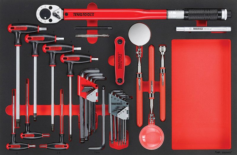 Teng Tools TTEX17 17 Piece EVA Hexagon Key Torque Wrench & Inspection Tool Set
