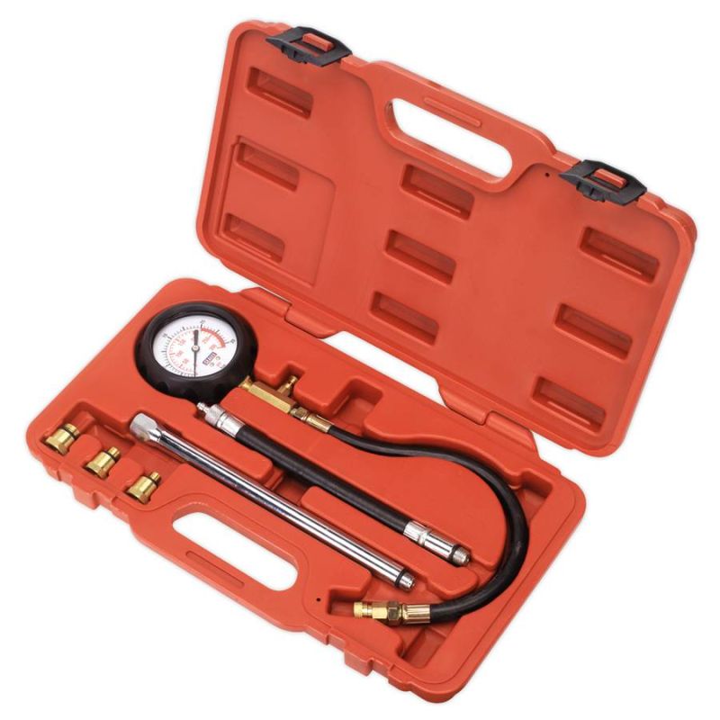 Sealey VSE300D Petrol Engine Compression Tester Deluxe Kit 6pc