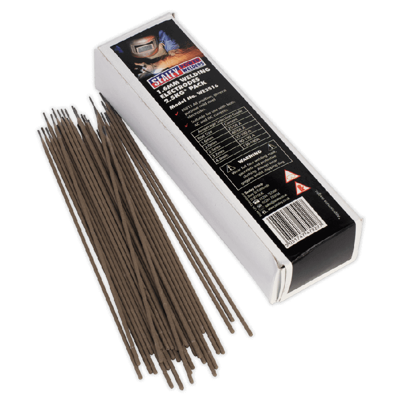 Sealey WE2516 Welding Electrodes ⌀1.6 x 3000mm 2.5kg Pack