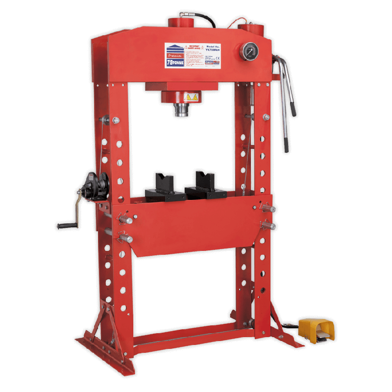 Sealey YK759FAH Air/Hydraulic Press 75tonne Floor Type with Foot Pedal
