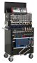 Sealey APCOMBOBBTK56 Topchest & Rollcab Combination 10 Drawer with Ball Bearing Slides   Black with 147pc Tool Kit