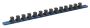 Sealey SR1214 Socket Retaining Rail with 14 Clips Aluminium 1/2
