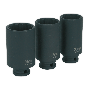 Sealey SX051 Impact Hub Nut Socket Set 3pc 12 Point 1/2